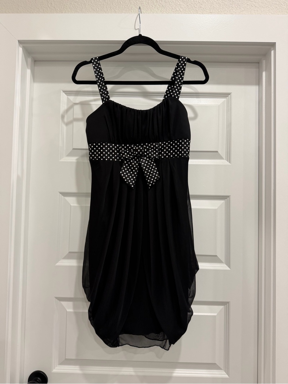 Enfocus Studio Black Polka Dot Mini Dress